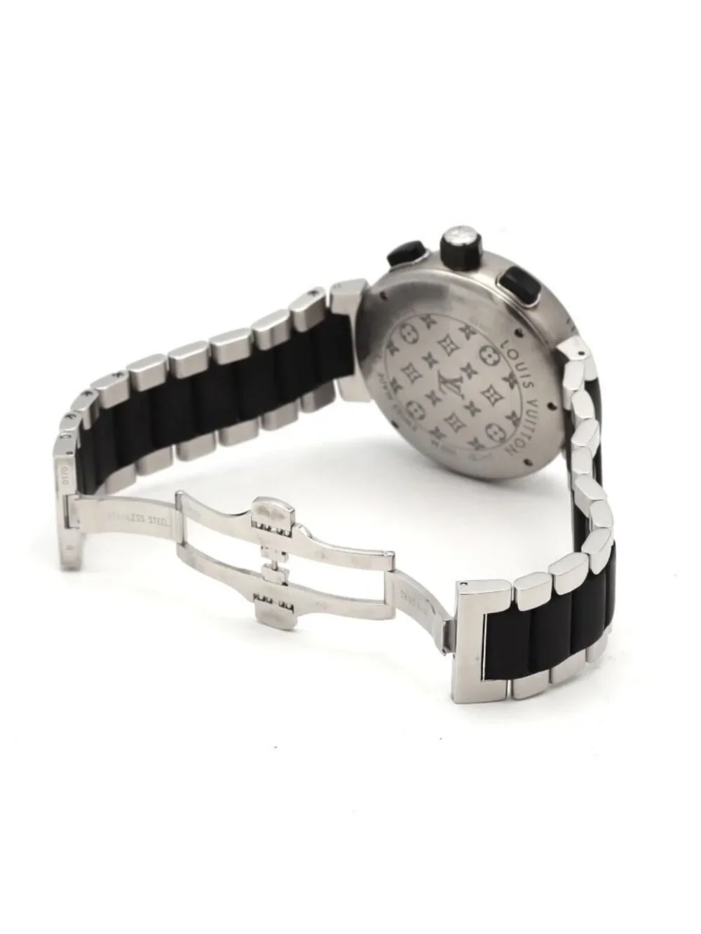 Louis Vuitton Tambour in Black SS Quartz Watch